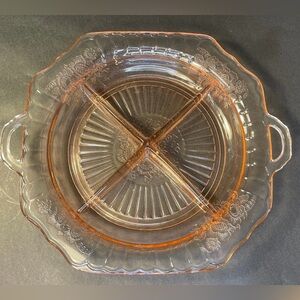 1930s Anchor Hocking Mayfair Pink Relish Dish